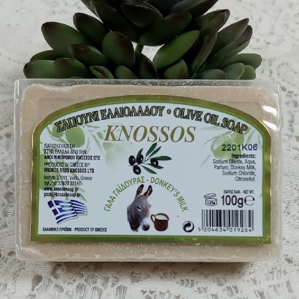 KNOSSOS Olive Oil Soap With Donkey's Milk 100g Product Of Greece